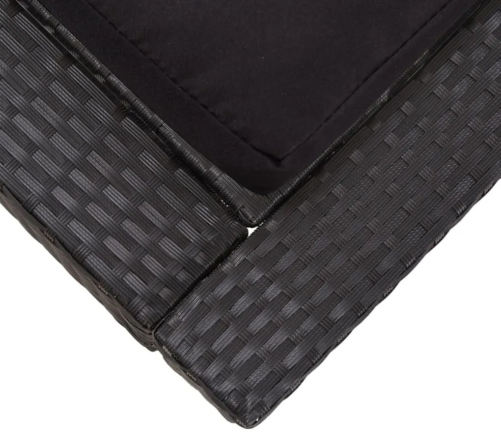Espreguiçadeira para 2 pessoas com almofadão vime PE preto