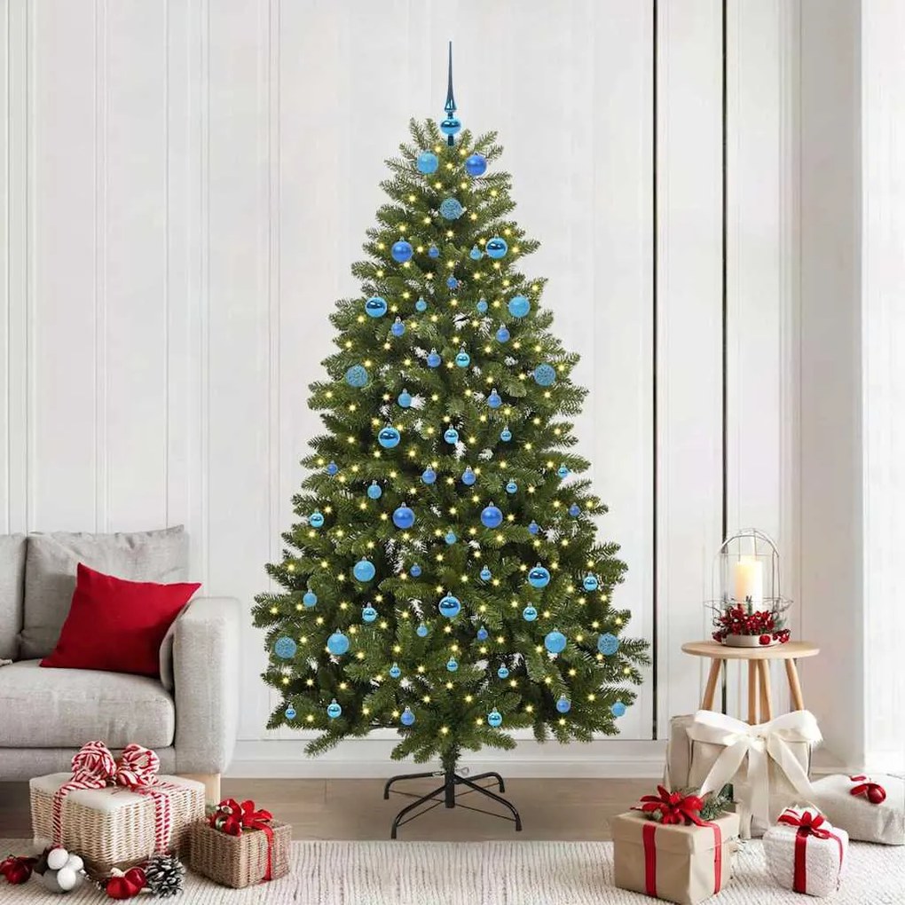 vidaXL Árvore de Natal Artificial Verde 210 cm PVC e Metal