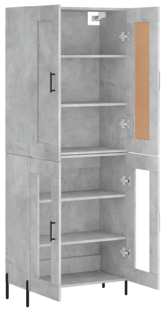 Armário alto 69,5x34x180 cm derivados de madeira cinza cimento
