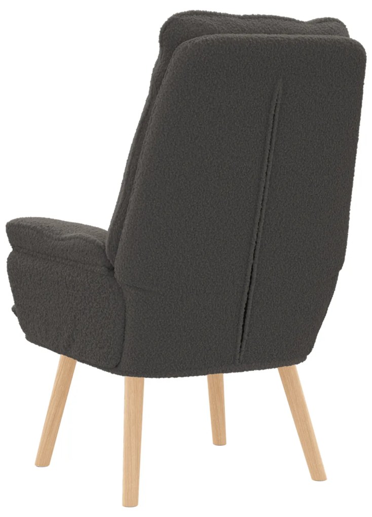 Poltrona Relaxante Cinza Escuro com Tecido Encantador de Lã