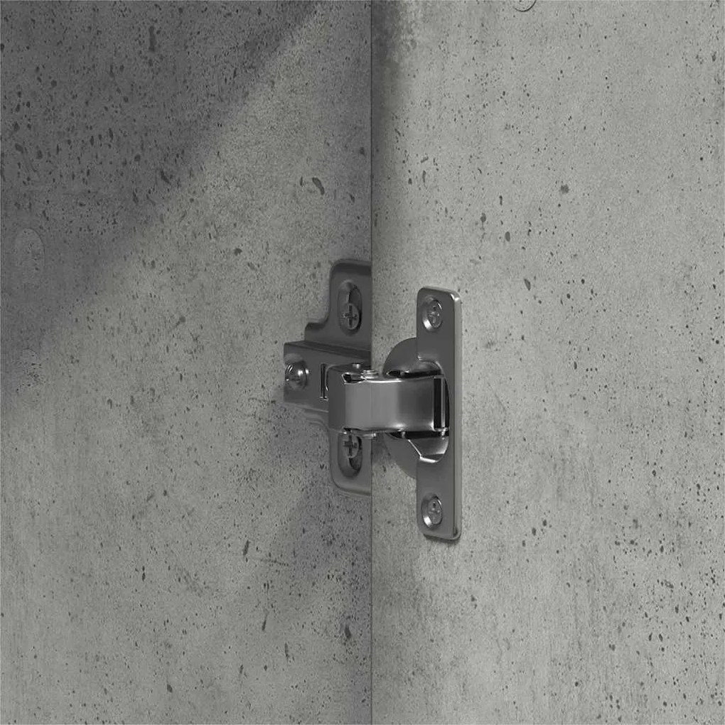 Guarda-roupa Cinza Concreto 55x25x189 cm Madeira Estruturada