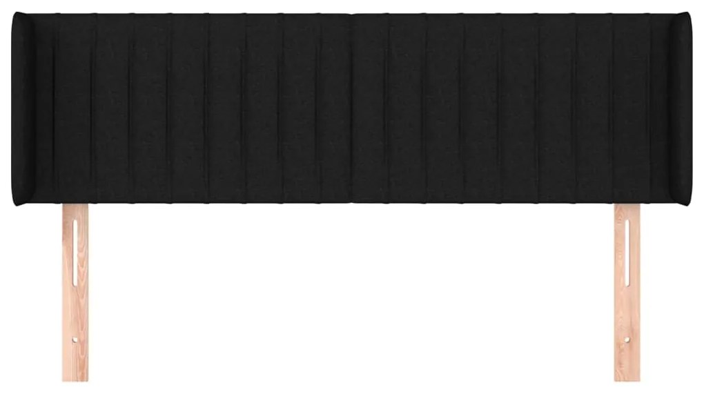 Cabeceira de cama c/ abas tecido 147x16x78/88 cm preto