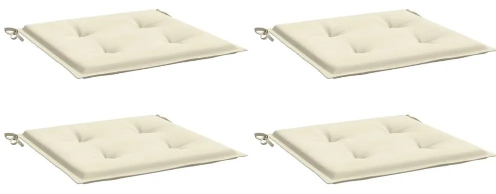 Almofadões p/ cadeiras jardim 4pcs 40x40x3 cm oxford cor creme