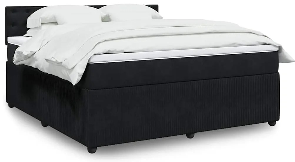 Cama com molas/colchão 180x200 cm veludo preto