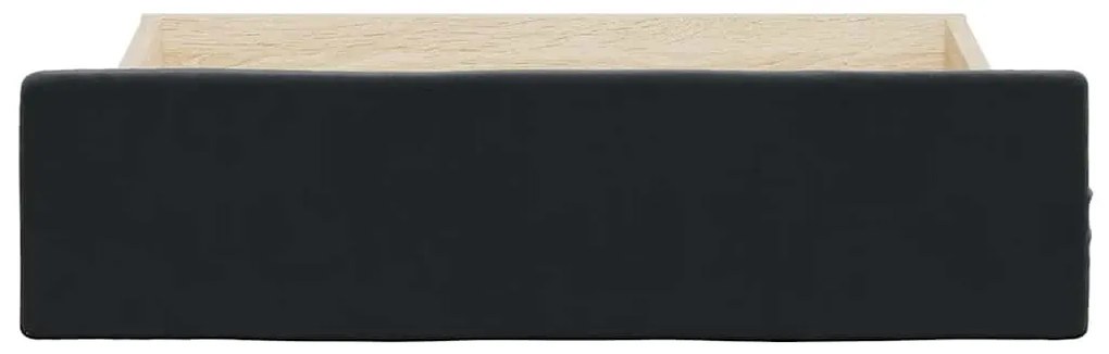 Gavetas de cama 2 pcs derivados de madeira e veludo preto