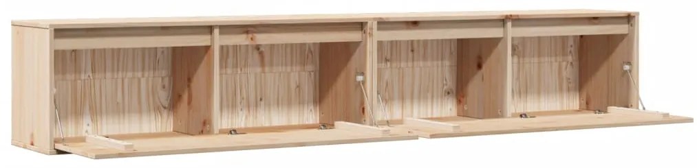 Armários de parede 2 pcs 100x30x35 cm pinho maciço cinza