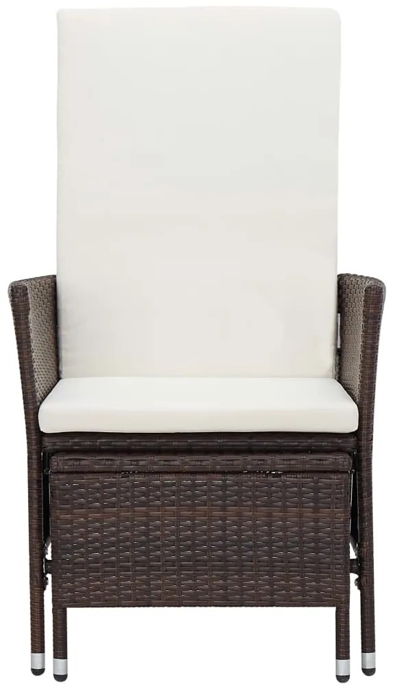 2 pcs conjunto lounge jardim c/ almofadões vime PE castanho