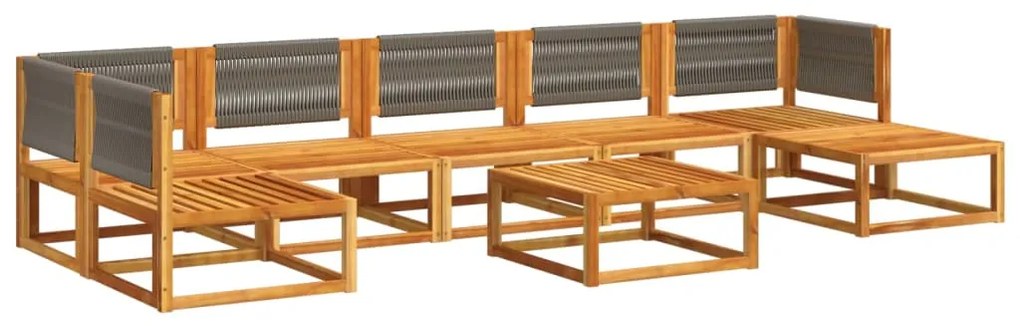 8 pcs conjunto de sofás de jardim com almofadões acácia maciça