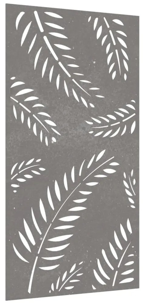 Decoração p/ muro de jardim 105x55 cm aço corten design folhas