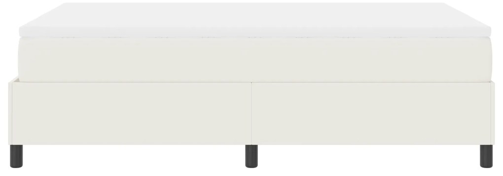Cama Box com Colchão Creme - 120 x 200 cm, Tecido de Veludo Cotelê
