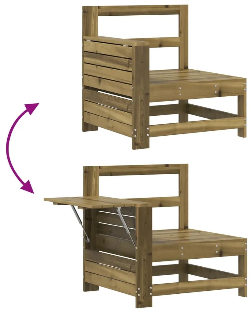 5 pcs conjunto de sofás para jardim madeira de pinho impregnada
