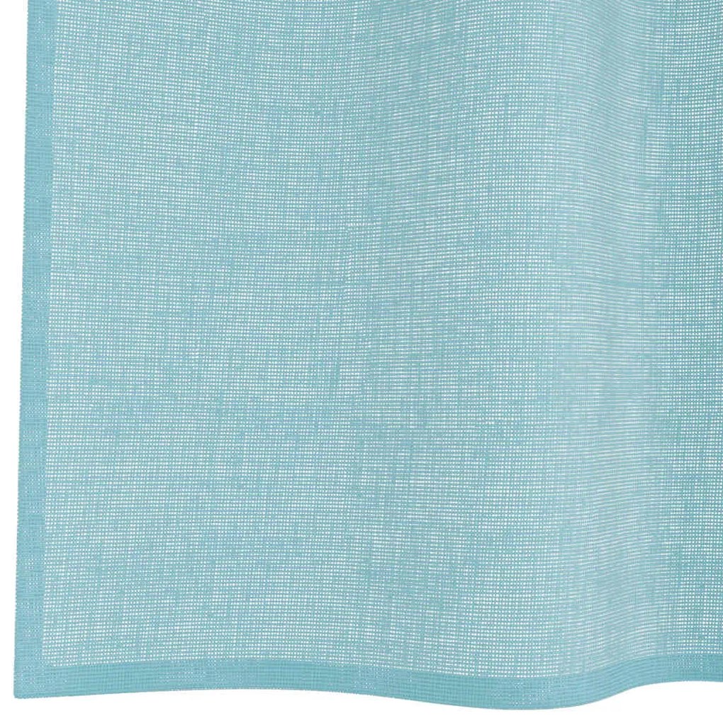 Cortinas de voile com bolsos para varão 2 pcs turquesa