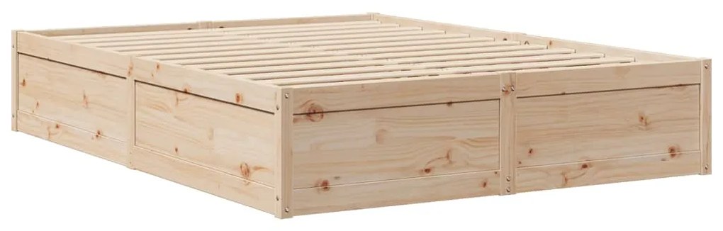Cama sem colchão 140x190 cm madeira de pinho maciça