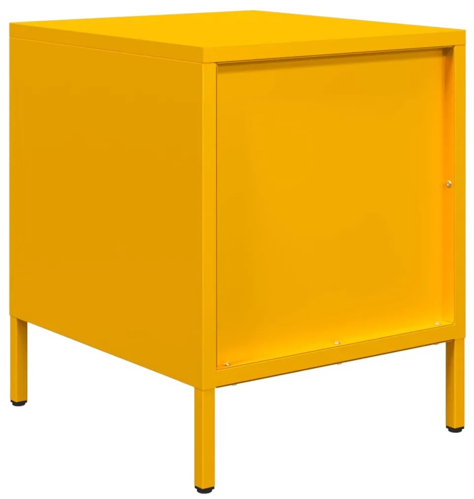 Mesa de cabeceira 35x39x43,5 cm aço amarelo mostarda