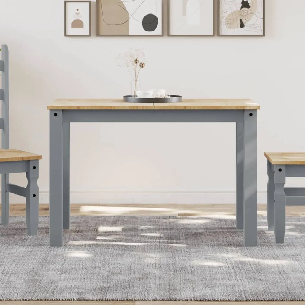 vidaXL Mesa de jantar Panama 117x60x75 cm pinho maciço cinzento
