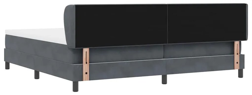 Cama Box com Colchão vidaXL Cinza Escuro 200x200 cm em Veludo