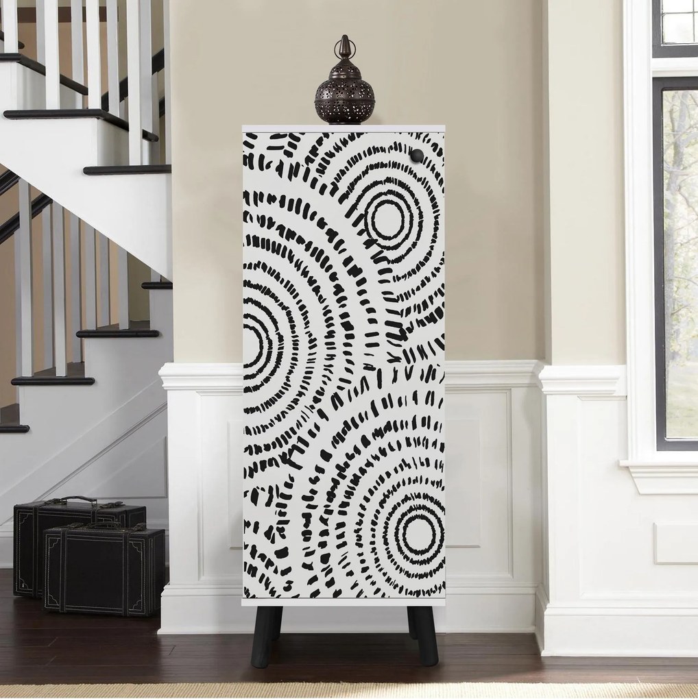Sapateira Vegas – Branco/Preto – 50x135x38 cm