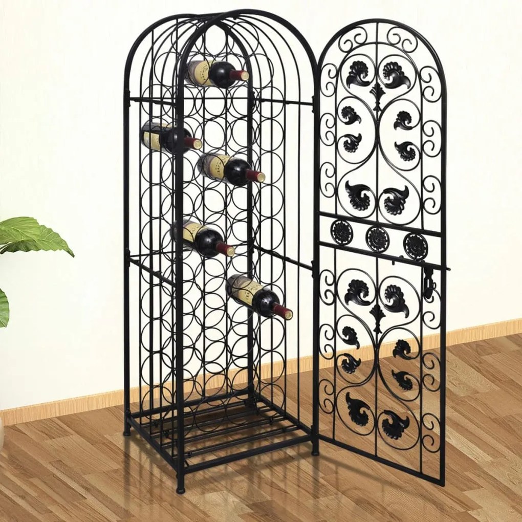 240939 vidaXL Garrafeira, suporte de metal para 45 garrafas de vinho