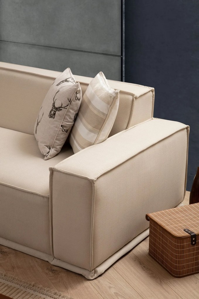 Sofá de Canto Lego – Creme – 167 cm x 343 cm x 262 cm