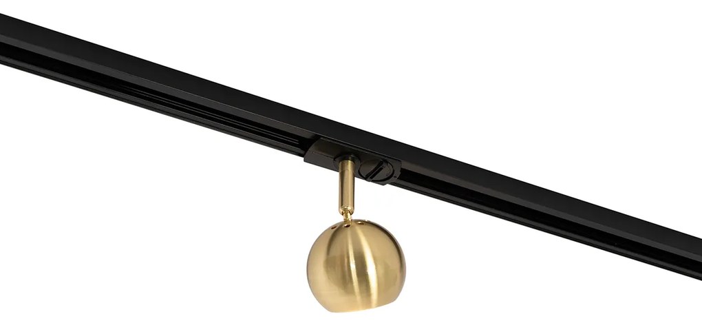 Projetores de calha modernos monofásicos preto com dourado - Gissi Moderno