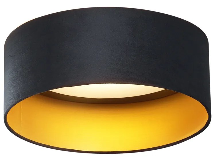 Plafon moderno veludo preto 40cm incl. LED regulável em 3 níveis - Sue Moderno