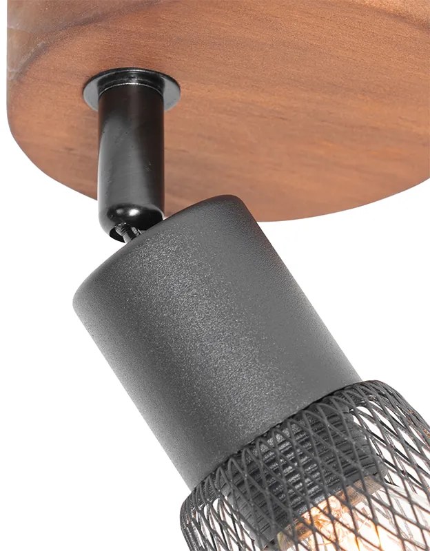 Projetores industriais pretos com madeira - Kristina