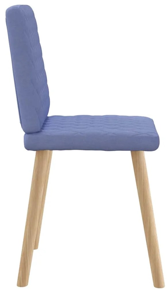 Cadeiras de jantar 6 pcs Jeans Tecido Azul