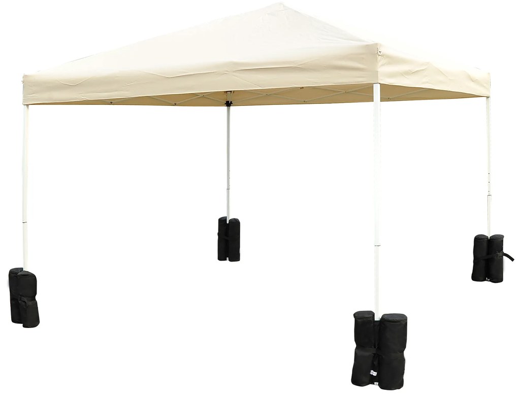 Outsunny Pack de 4 Sacos de Lastro Enchíveis para Carpa Tenda e Toldo Volume Máx. 15kg Ø14x42 cm Preto