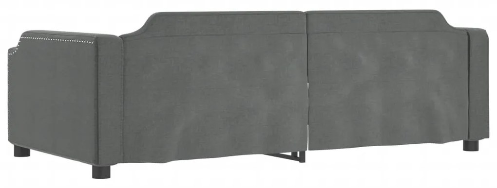 Sofá-cama com gavetão 90x190 cm tecido cinzento-escuro