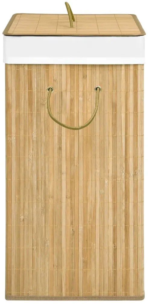 Cesto para roupa suja c/ 2 secções 100 L bambu