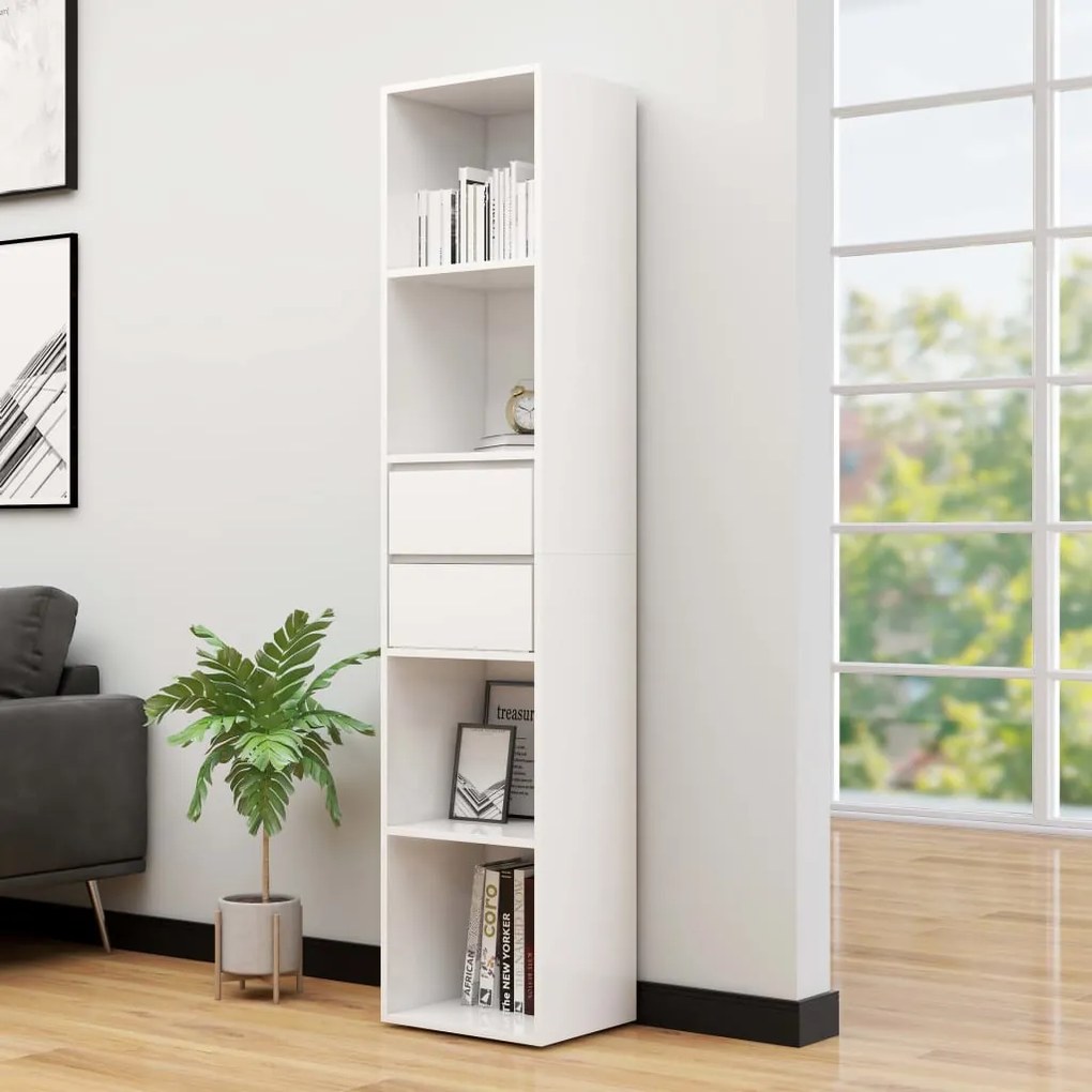 vidaXL Estante 36x30x171 cm derivados de madeira branco brilhante
