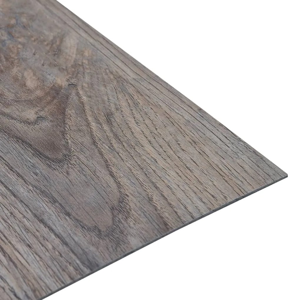 Tábuas de soalho autoadesivas 5,11 m² PVC castanho-claro