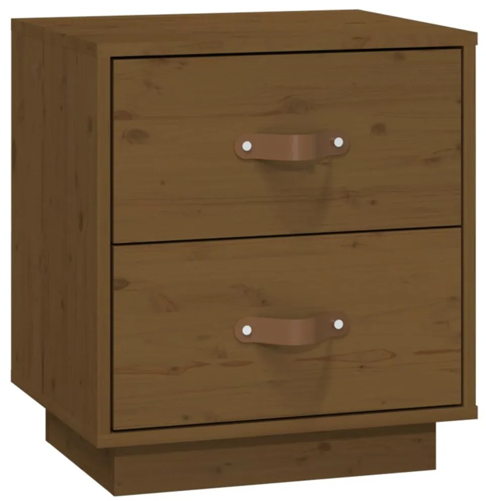 Mesas de cabeceira 2 pcs 40x34x45 cm pinho maciço castanho mel
