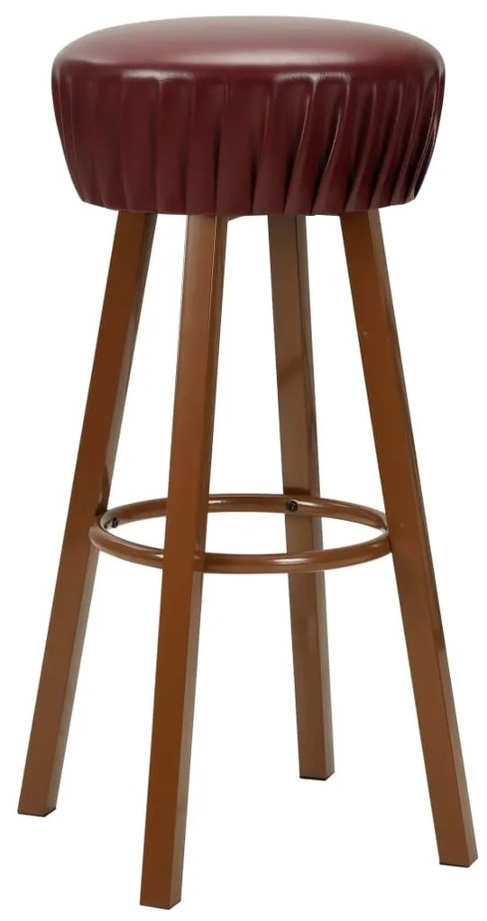 Bancos de bar 2 pcs couro artificial castanho