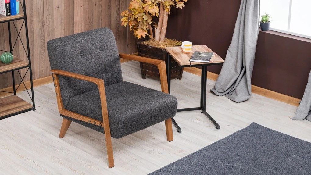 Cadeira Wing Kemer – Cinzento Escuro – 69x80x83 cm