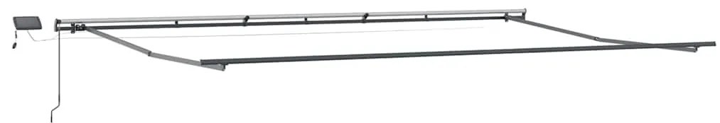 Toldo Manual Retrátil com LED Preto 600x300 cm