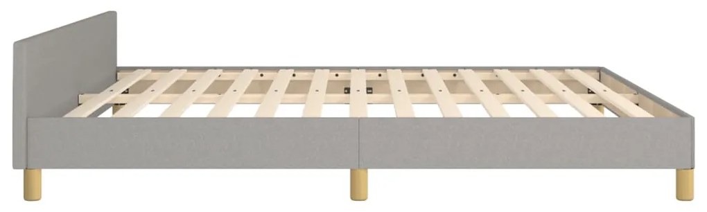 Estrutura de cama sem colchão 160x200 cm tecido cinzento-claro
