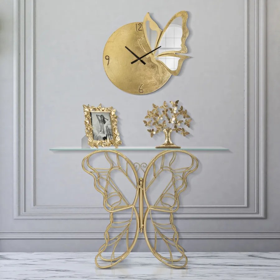 MESA CONSOLA BORBOLETA 110X40X76 CM DOURADO