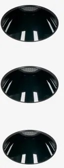 Pack De 3 Downlights Led Trimless Ø6,8 Cm Em Alumínio Com Acendimento E Apagamento Progressivo Luisiana Preto & Branco 3000k & 8 W & 38º - Sklum