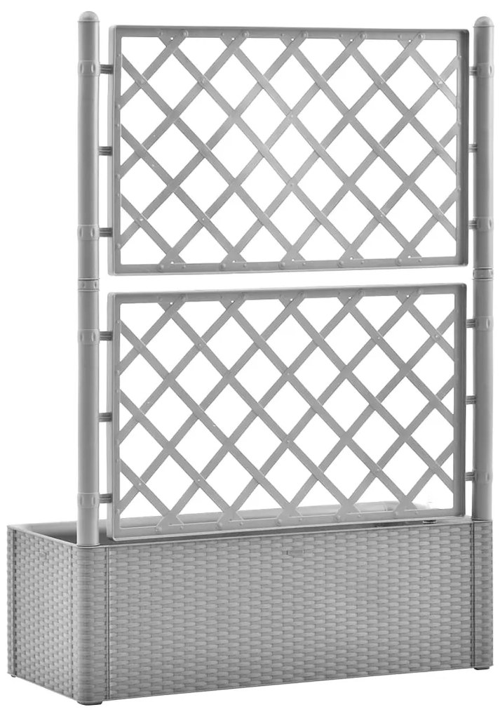 Vaso/floreira c/ treliça e sistema de rega automática cinzento
