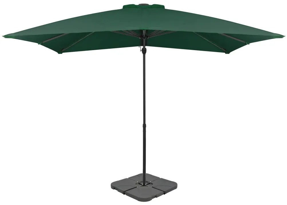 vidaXL Guarda-sol de jardim com base portátil verde
