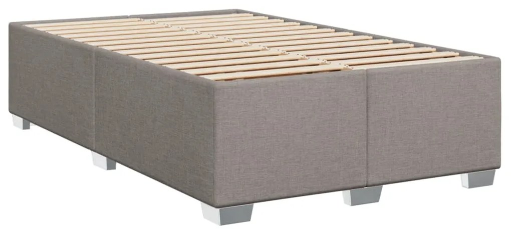 Cama boxspring c/ colchão 120x190cm tecido castanho-acinzentado
