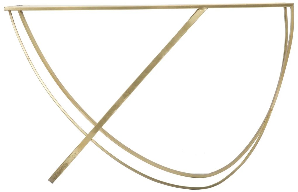 MESA CONSOLA ANELAR 120X40X79 CM DOURADA E PRETA