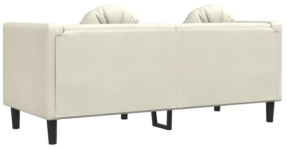 Sofá com almofadões 2 lugares veludo cor creme