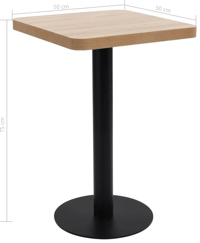 Mesa bistrô 50x50 cm MDF castanho-claro
