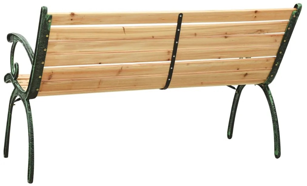 Banco de jardim 116 cm ferro fundido e madeira de abeto maciça