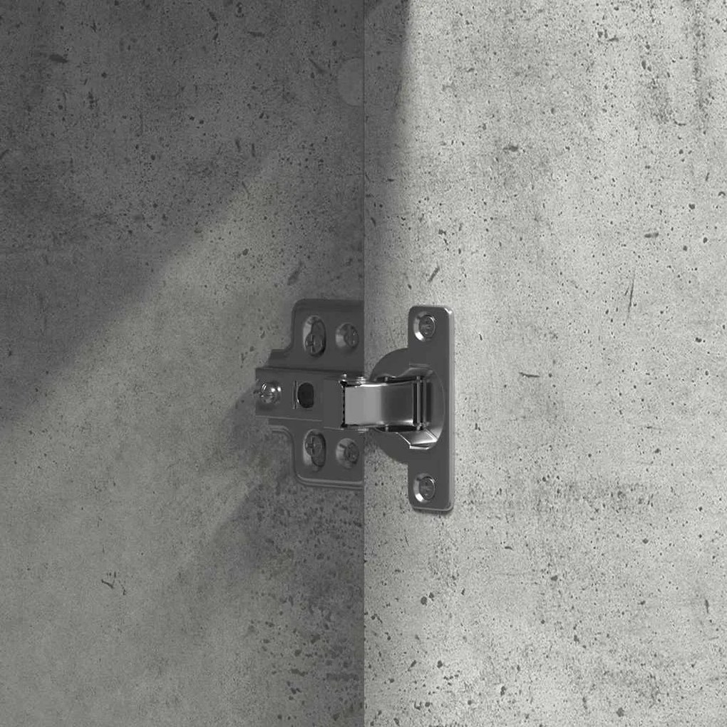 Mesa de Maquiagem vidaXL com Luzes LED Cinza Concreto 102x33x135 cm