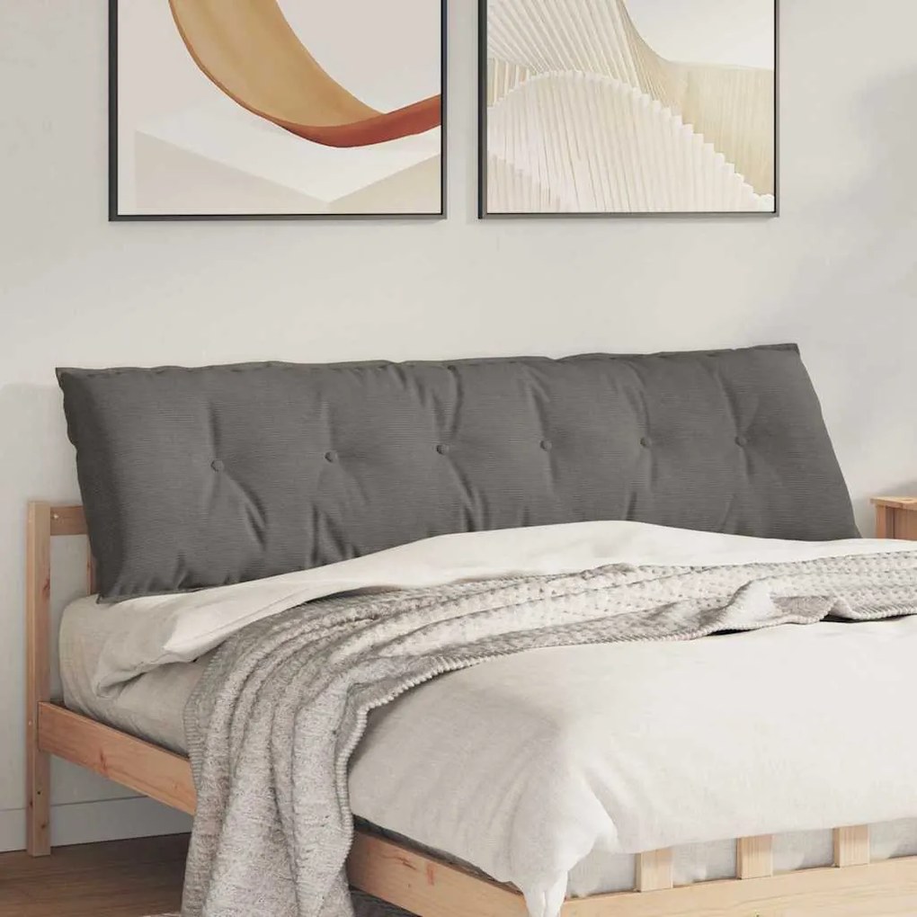 vidaXL Travesseiro para Costas Cinzento-claro 180 x 50 cm