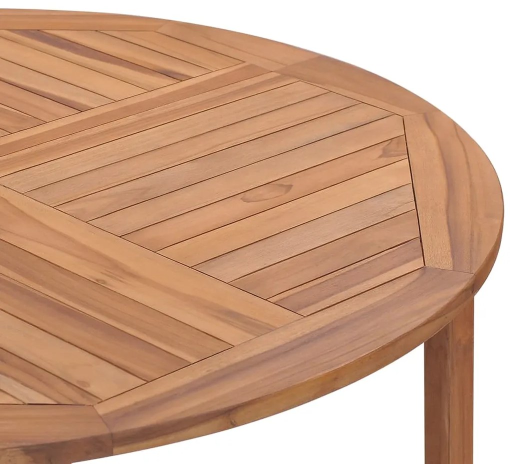 Mesa de jantar p/ jardim Ø110x75 cm madeira de teca maciça