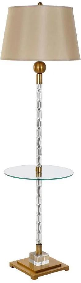 Luminária de chão DKD Home Decor Poliéster Linho Metal Cristal (47 x 47 x 160 cm)